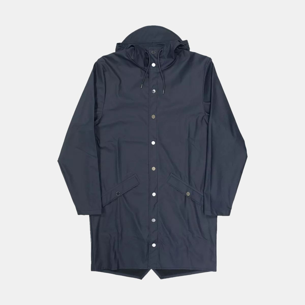 Rains Long Blue Waterproof Jacket for Men Size S Polyurethane Coat