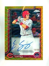 Eric Yang /50 Auto Rookie 2025 Topps Chrome Gold Refractor 25 Autograph 5 Rc 10