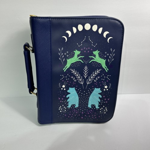 Archer & Olive Travel Case For A Book Or Journal Moon Stars 11” Blue Folder (b7)