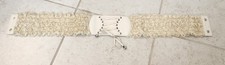 Vtg Lace Waist Belt Wide Elastic Stretch Corset Cinch Belt Ivory White 1449