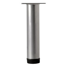 Rothley Painted Silver Effect Furniture Leg (H)100mm (Dia)32mm - 4 Pack