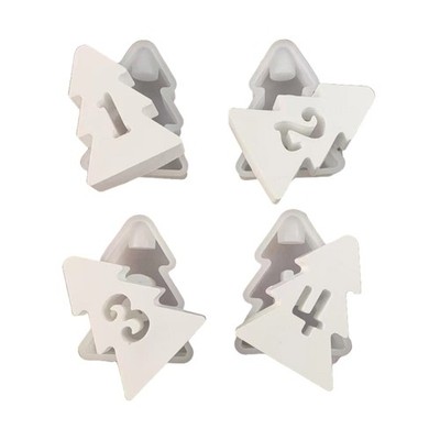 Christmas Tree Hollow Number Candlestick Molds Silicone Tealight Holder Molds