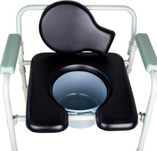 PU Commode Seat Cushion Universal Fit Toilet Chair, Sponge Padded Soft Pad