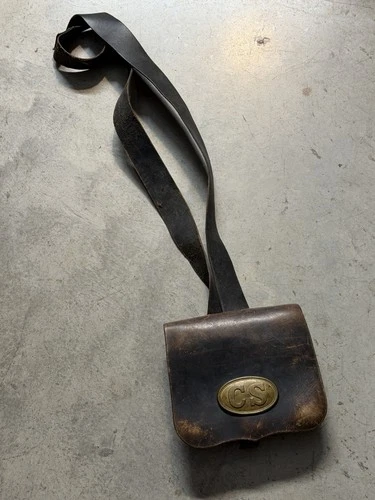 Civil War Cartridge Cartridge Box with Shoulder Strap (CS Marked)