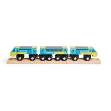 Bigjigs Rail Intercity 125 Engine & 2 Carriages, Wooden Train Set Accessories
