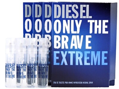 DIESEL ONLY THE BRAVE EXTREME EDT 1.2ml .04fl oz x 4 COLOGNE SPRAY SAMPLE VIALS