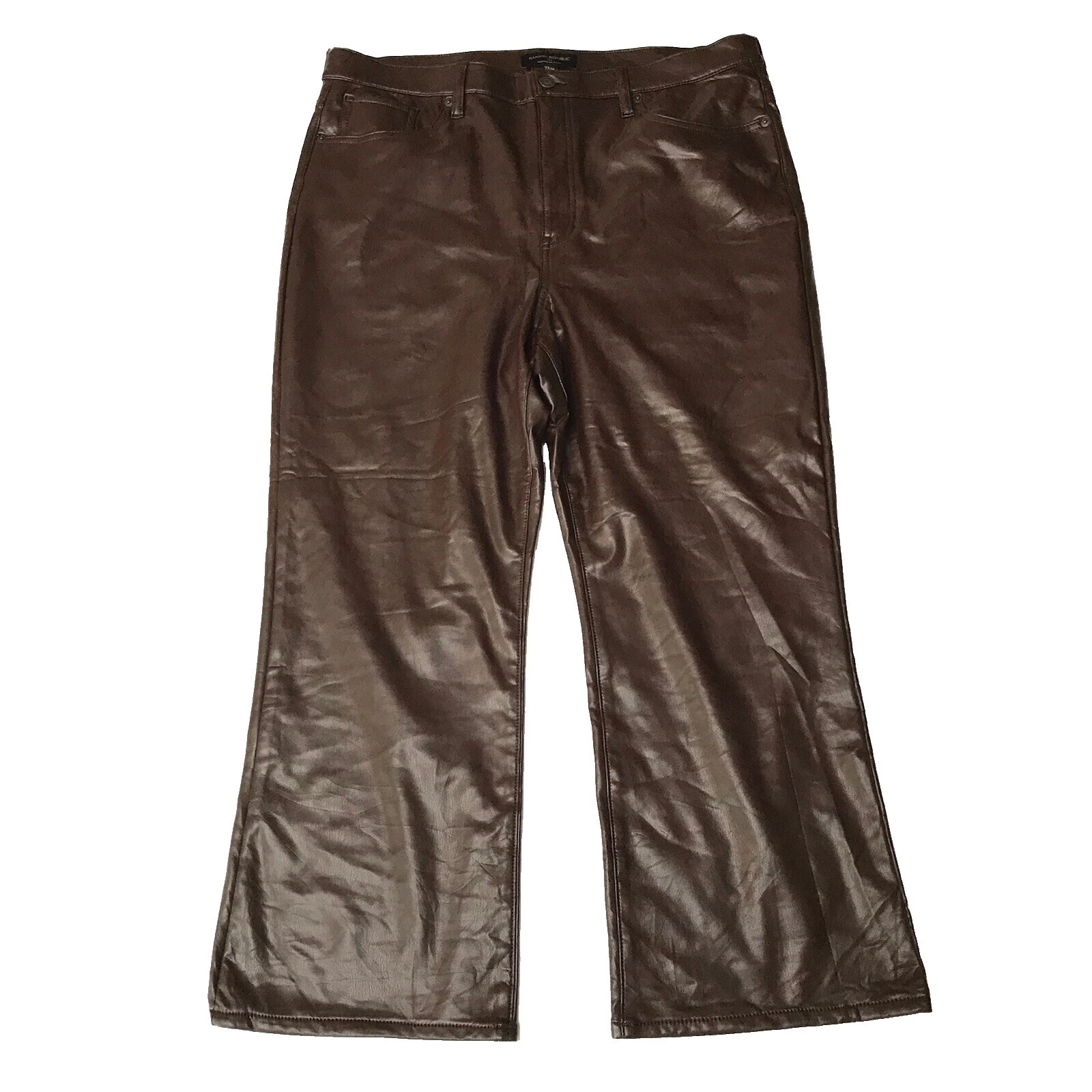 Pantalones de Cuero Marrón Banana Republic para Mujeres