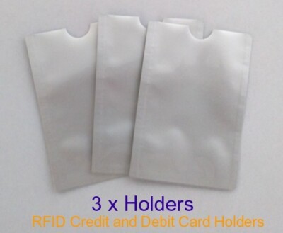 RFDI SILVER Credit / Debt Cards Sips 3 x Security Protect your Money & Data NEW