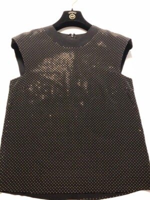 Versace Gast Designer  für H&M Bluse Seide Gr. 38 Schwarz Gold 100% Silk