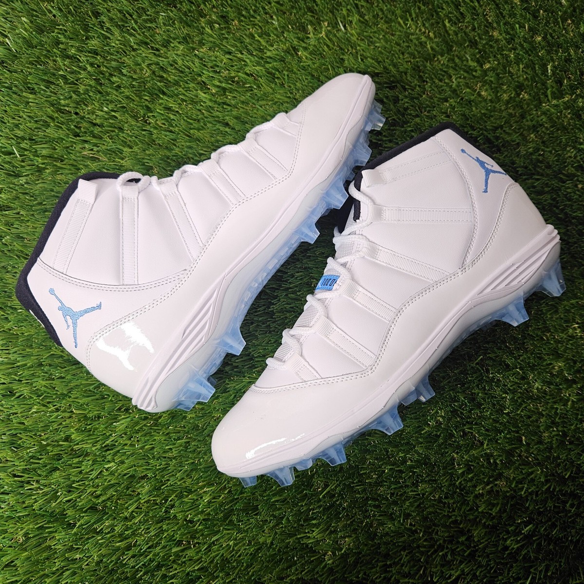 all white jordan 11 cleats