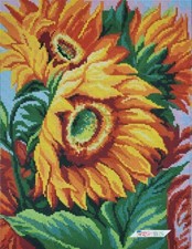 Bead Embroidery Kit DIY Craft Kit Stamped Bead Needlepoint Sunflowers d3376