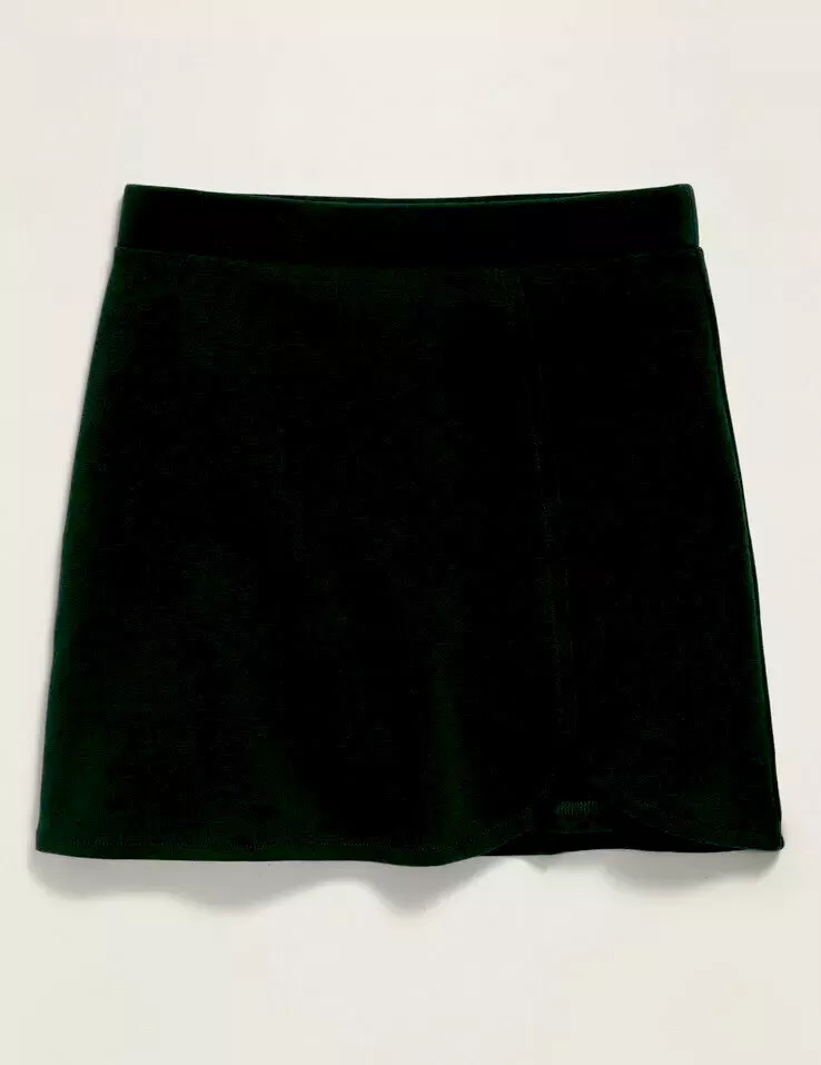 Old Navy Uniform Black Ponte Knit Faux Wrap Girls Skort Skirt Size