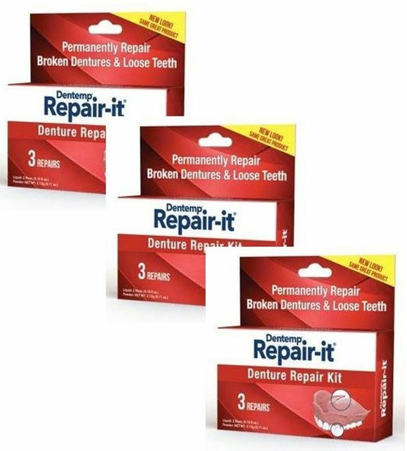 Dentemp RepairIt Denture Repair Kit For Three Repairs (Pack Of 3