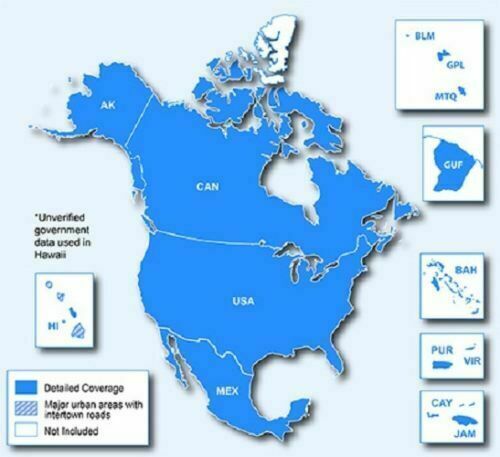 Carte de toute l'Amérique du Nord 2025 pour GPS Garmin compatible, liste de lecture compatible - Photo 1 sur 5