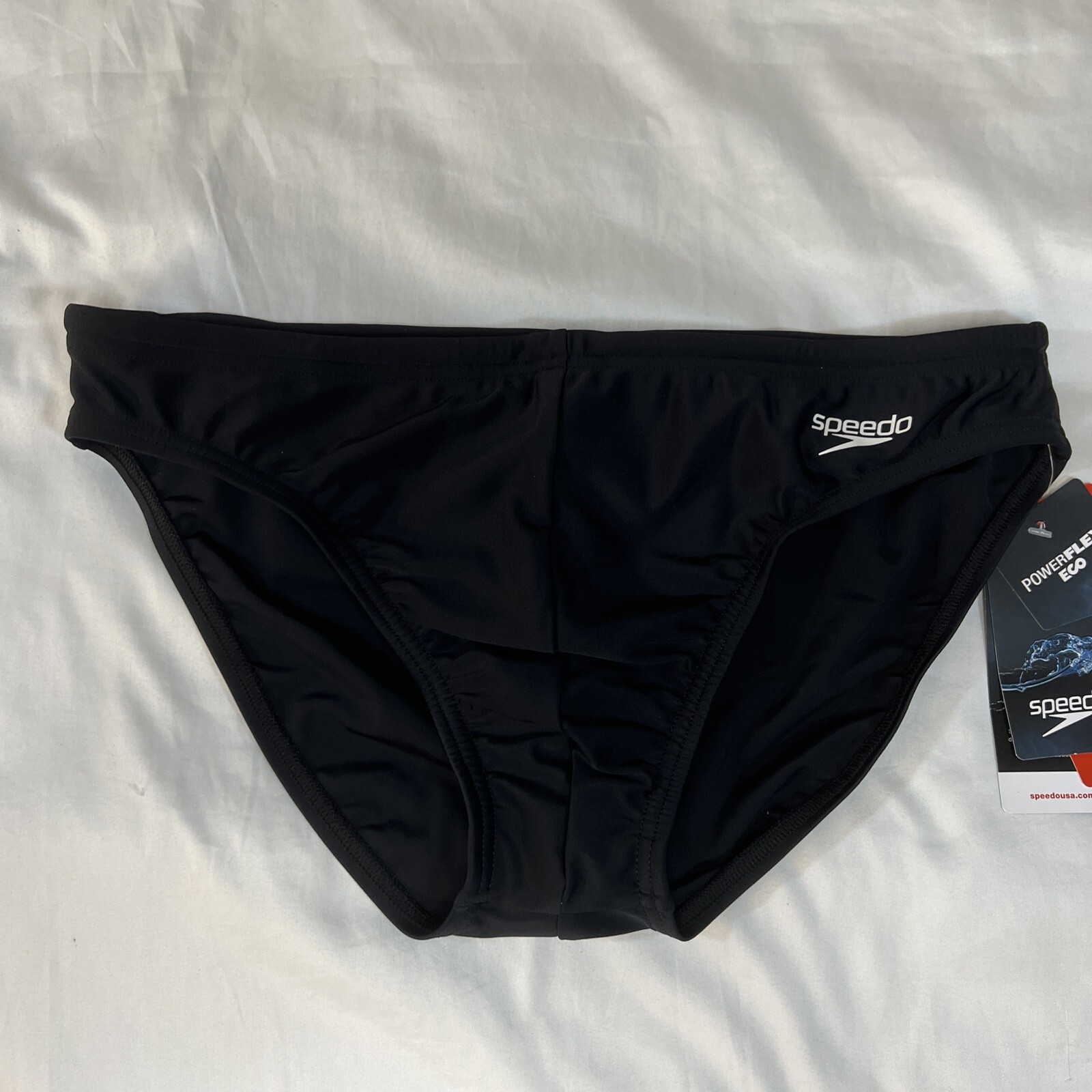 Braguita de natación de bikini Speedo solar para hombre/niño, PowerFlex, negra, talla 34x1, 36x3