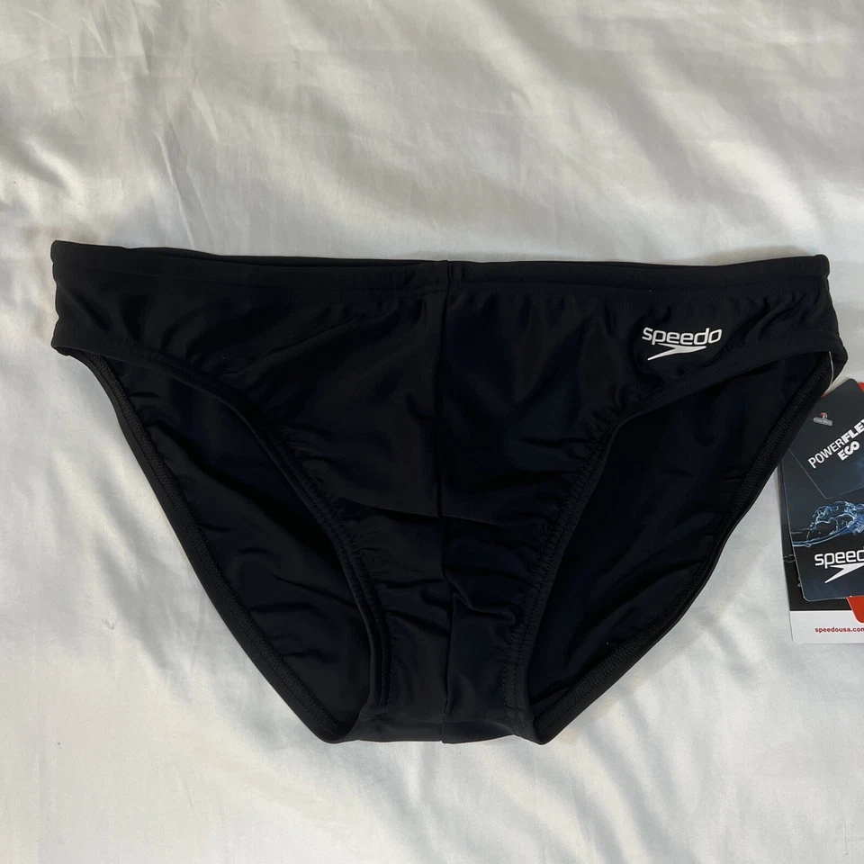 Mens/Boys Speedo Solar Bikini Swim Brief, PowerFlex,Black,Size34x1,36x3