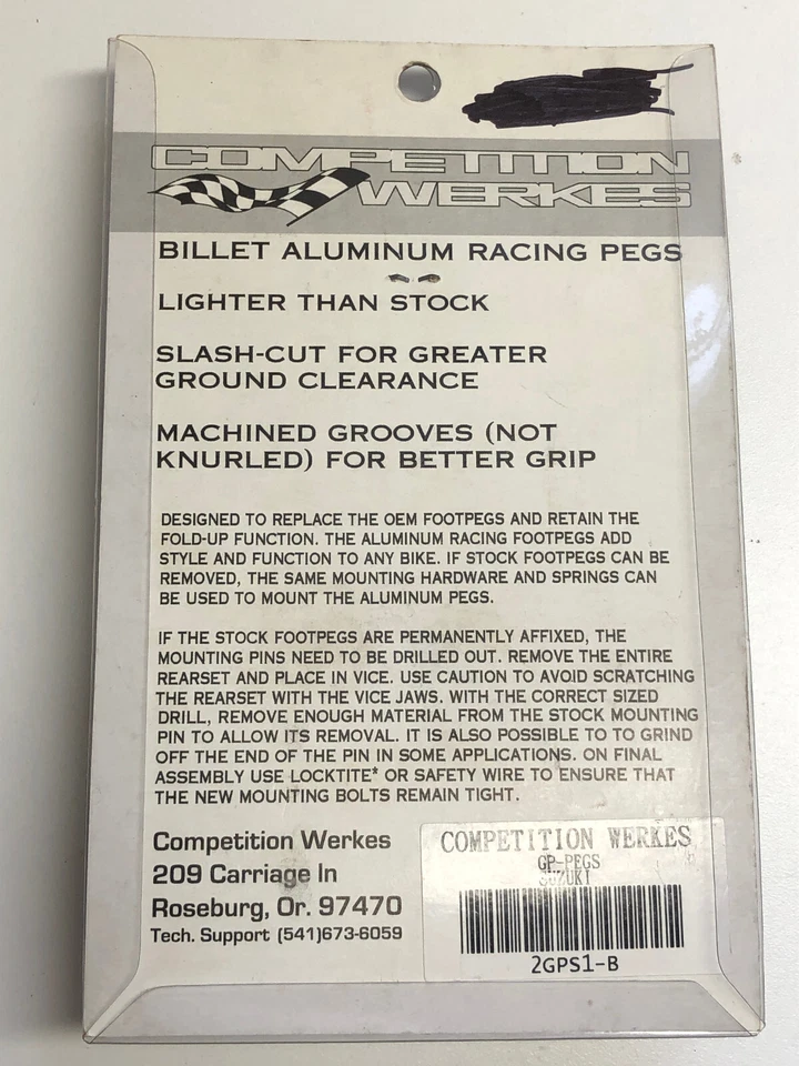 Fabricantes de equipos originales originales de competición clavijas GP de pasajeros P/N 2GPS1-B NUEVAS Foto 4 de 4