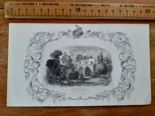 Dryburgh Abbey burial place of Sir Walter Scott engraving print