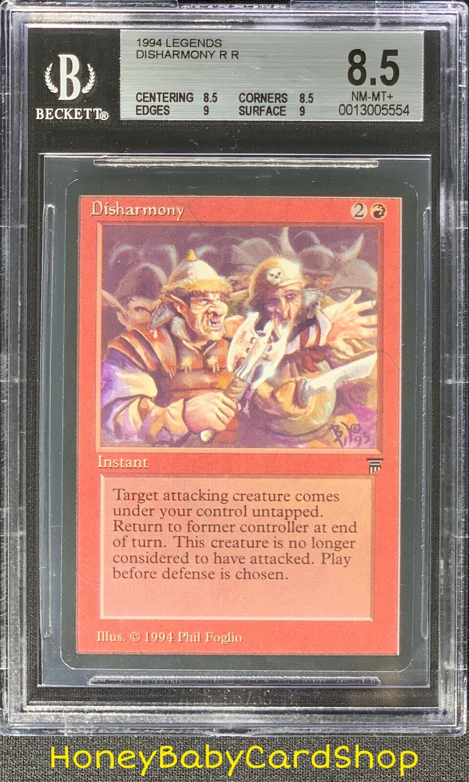 MTG Legends 1994 Disharmony BGS 8.5Q++ (Baby Quad++) NM/MT+ Old School 93/94
