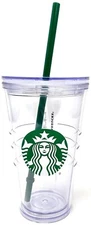 Starbucks Clear Grande Acrylic Cold Cup Double Walled Tumbler 16 oz NWT