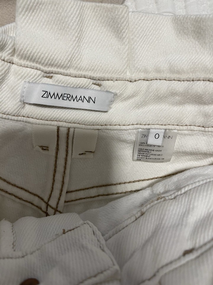ZIMMERMANN White Denim Shorts Pocket Paper bag Size 4/6 eBay