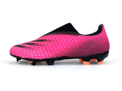 adidas X GHOSTED.3 FG Laceless Soccer Cleats Pink Black