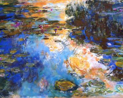 The Water Lily Pond X Painting by Claude Monet 8x10'' Art Print