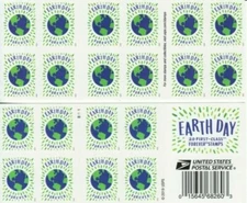 US SN 5459 Plate# B1111 Booklet of 20 MNH - Earth Day