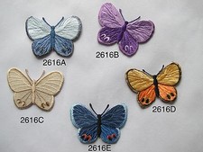  2616 Yellow,Purple,Blue Butterfly Embroidery Iron On Applique Patch
