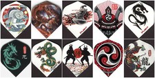 "NINJAS, DRAGONS  SAMURAI 10 Pack" Dart Flights: STANDARD Cut: 10 sets