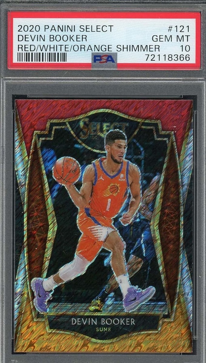 Devin Booker 2020 Panini Select Red/White/Orange Shimmer Card #121