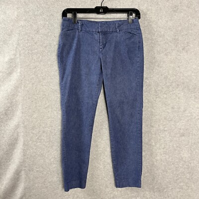 Old Navy Pixie Pants Women s Size 2 Blue Cotton Linen Blend