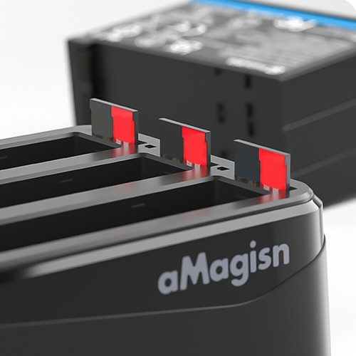 Hub de chargeur de batterie à 3 emplacements avec emplacements pour carte Micro - Zdjęcie 11 z 12