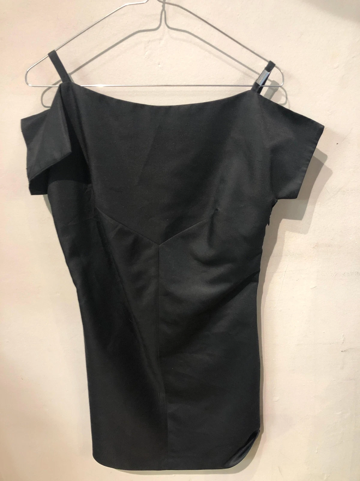 Versace jeans couture abito misto lino rayon nero LBD taglia 10