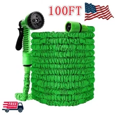 100FT Expanding Expandable Flexible Garden Water Hose w Spray Nozzle