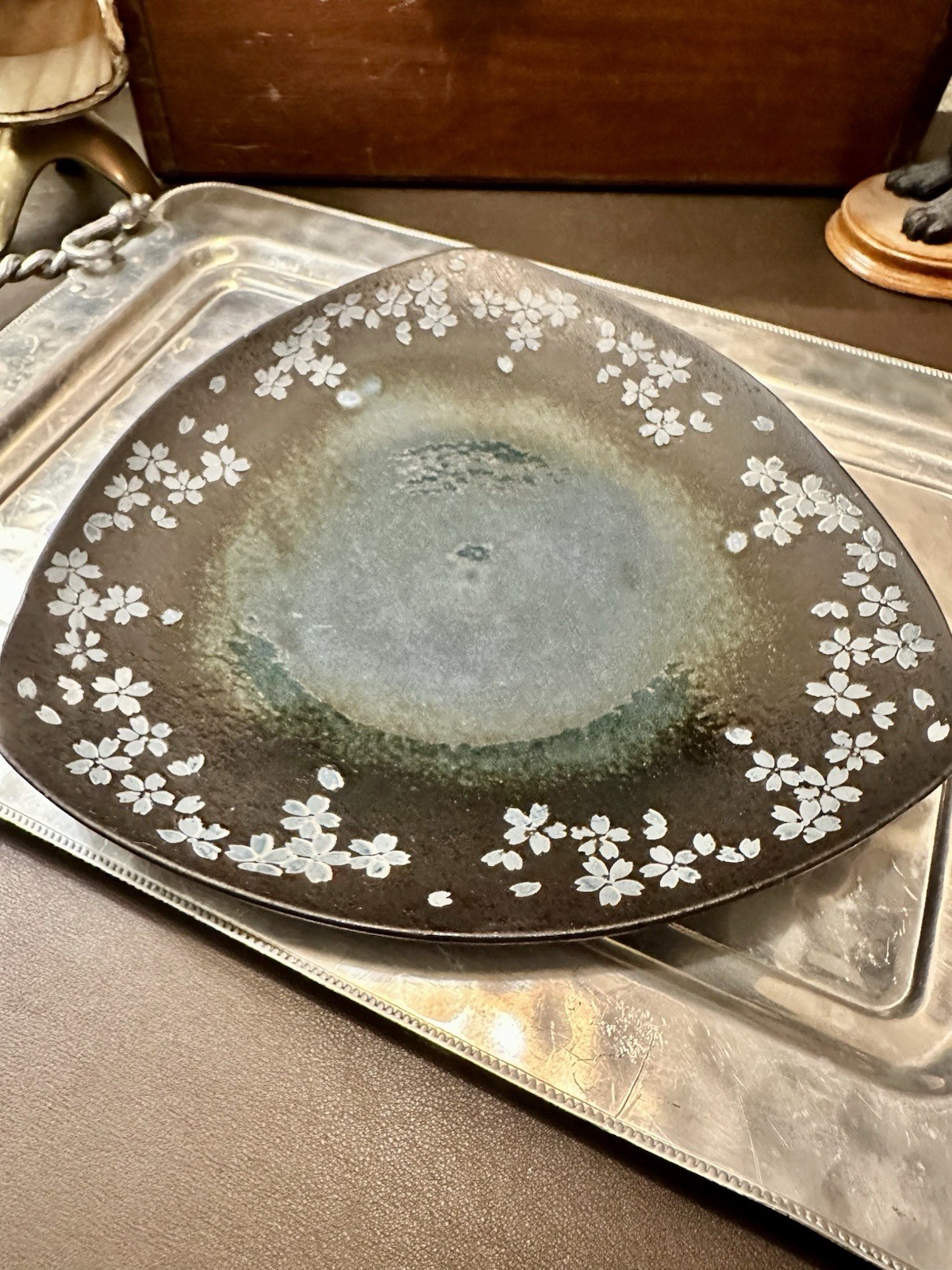 Sakura Triangle Plate and Ramen Bowl Set - As Is