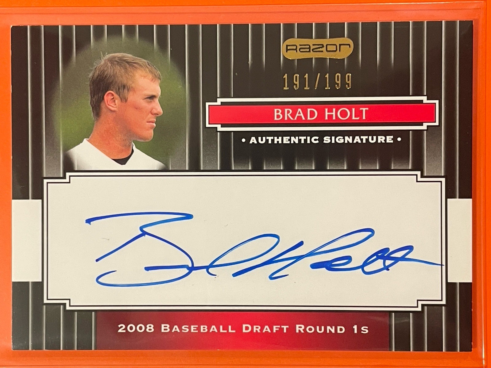 2008 Razor Signature Series Brad Holt Auto Black /199 #178 Baseball