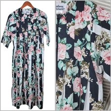 Vintage Housecoat Patio House Dress Robe One Size Small Medium Large Floral Rose
