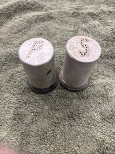 VTG 1950’s MCM Spun Aluminum Salt Pepper Shakers Set Made in USA