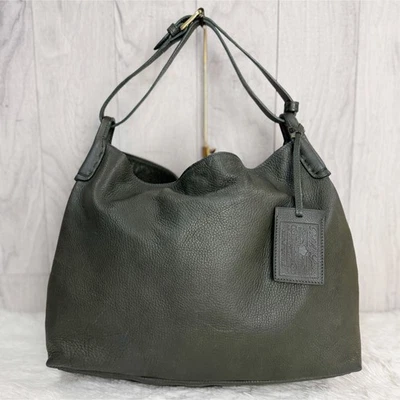Sac fourre-tout RALPH LAUREN sac à bandoulière en cuir vert foncé kaki grande... - Photo 1/4