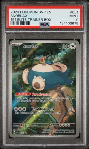 2023 POKEMON SVP EN-SV BLACK STAR PROMO 151 ELITE TRAINER BOX #051 SNORLAX PSA 9