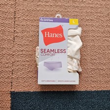 Hanes Girls' Hipster Underwear 4 pack Large Seamless Brief Tagless Smooth Z8b