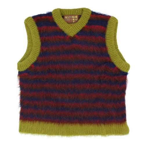 Brain Dead Blurry Lines Vest Alpaca Fuzzy Knit Sweater Vest, Multicolored XL - product listing photo
