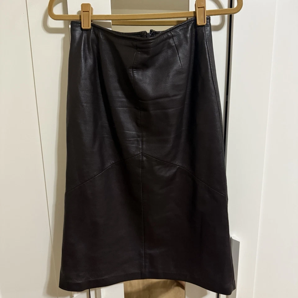 Raro Combo Vintage Vakko Sport Cuero Chaqueta y Falda Conjunto Traje Marrón Talla L/12 Foto 3 de 4