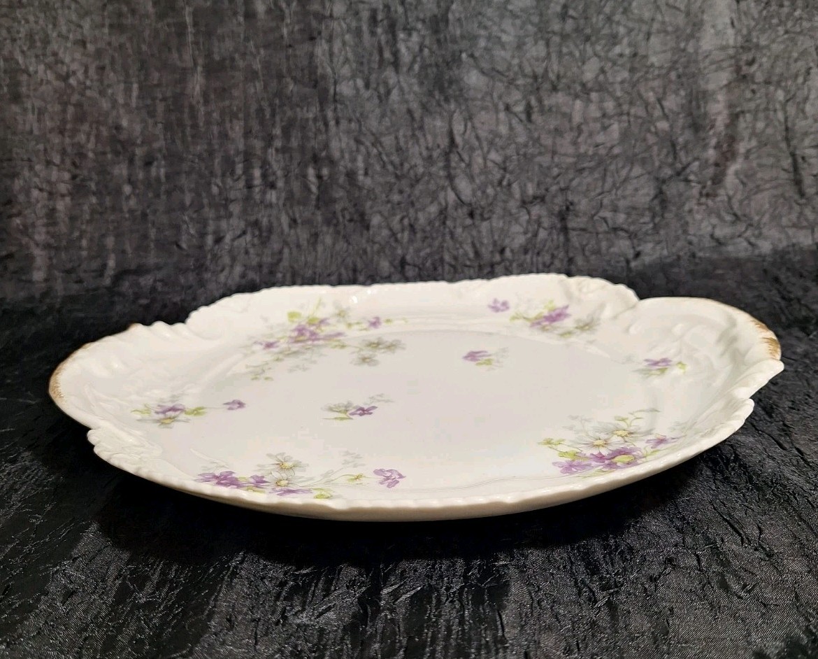 Haviland & Co Limoges France Antique 1895-1900 Schleiger 264 Violets Platter 11”