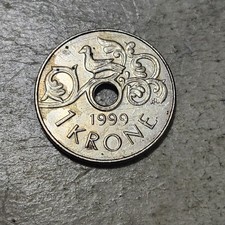 NORWAY 🇳🇴 ONE (1) KRONE COIN 1999 (KING HARALD V)