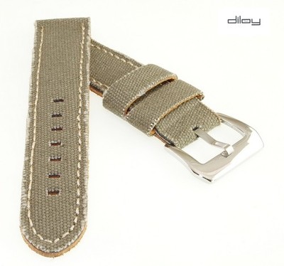 Diloy Jeans Uhrenarmband Modell Richmond oliv 22 mm Fashion-Strap