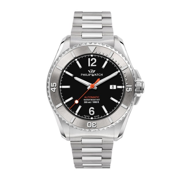 Philip Watch Amalfi - Orologio Uomo Automatico Acciaio Nero (R8223218007)