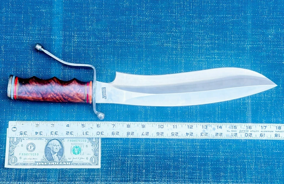 Talheres de impacto feitos sob medida enorme faca Sasquatch Bowie 18" feitas à mão facas RARAS - Imagem 3 de 4