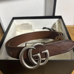 Ceinture homme Gucci GG Marmont boucle cuir marron